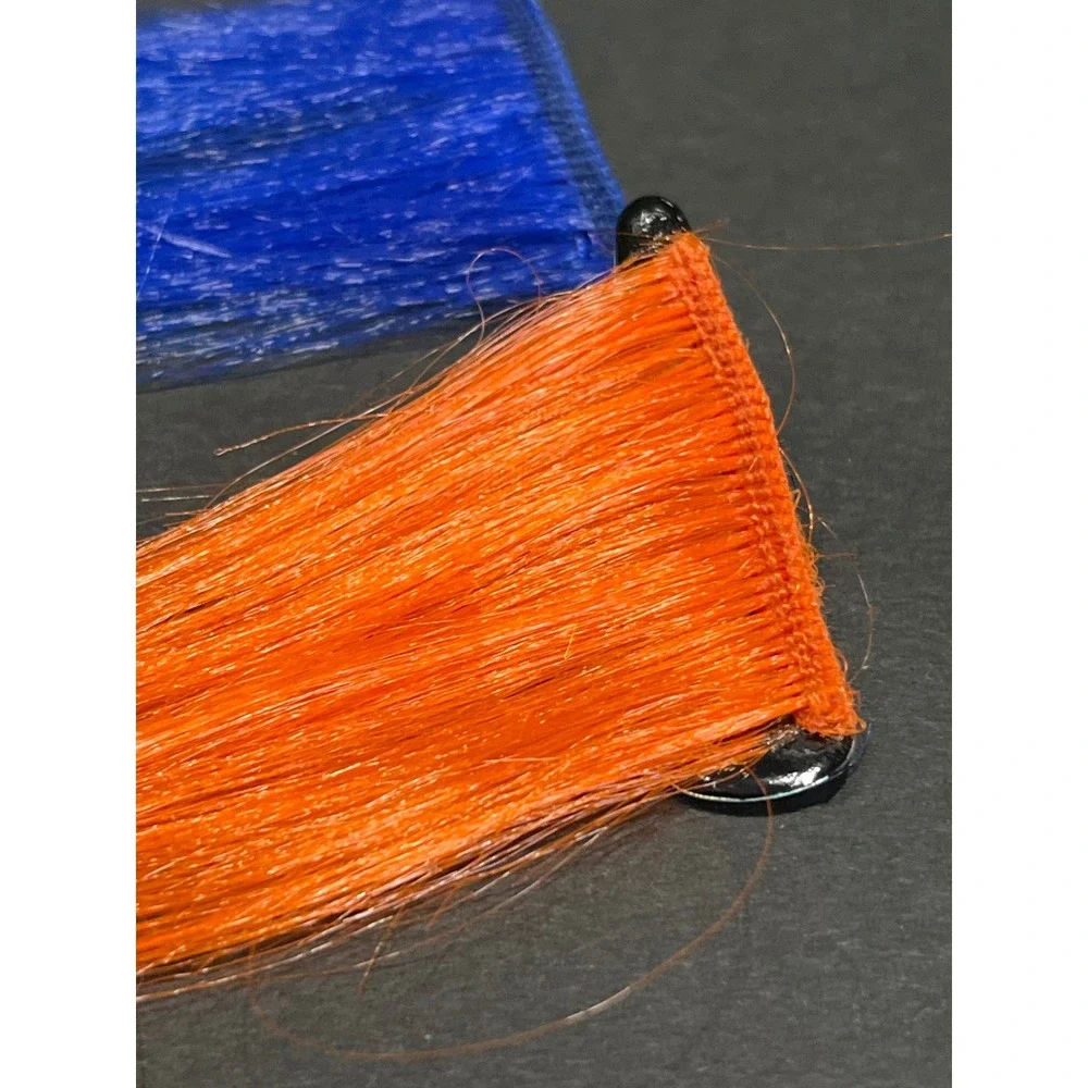 Orange and Blue Clip In Hair Extensions Synthetic Color Accents 2 Piece Set 10in